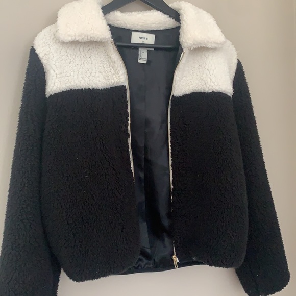Forever 21 contrast teddy jacket small - Picture 2 of 5